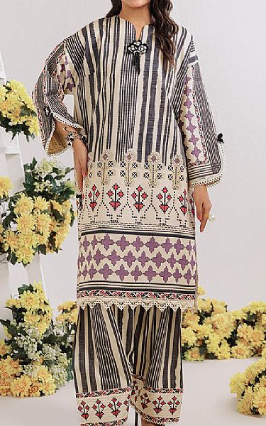 Bonanza Ivory/Black Lawn Suit (2 pcs) | Pakistani Lawn Dress in USA- Image 1