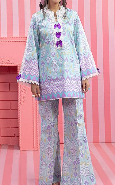 Bonanza Light Blue Lawn Suit (2 pcs) | Pakistani Lawn Dress in USA- Image 1