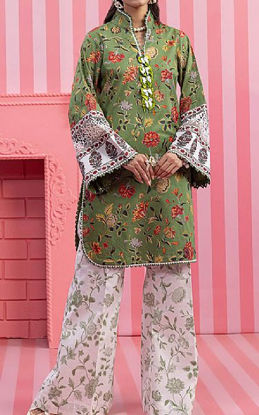 Bonanza Green Lawn Suit (2 pcs) | Pakistani Lawn Dress in USA- Image 1