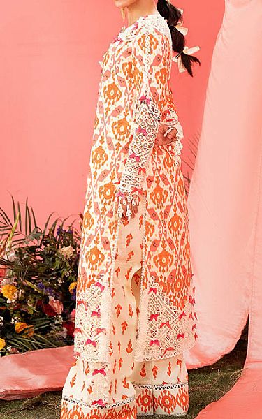 Bonanza Off White/Orange Lawn Suit (2 pcs) | Pakistani Lawn Dress in USA- Image 2