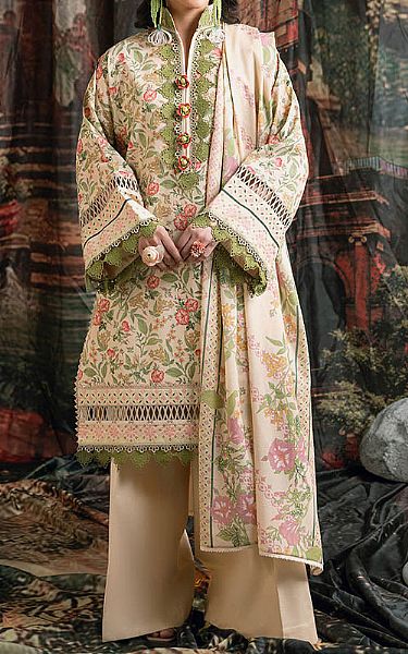 Bonanza Ivory/Green Lawn Suit | Pakistani Lawn Dress in USA- Image 1