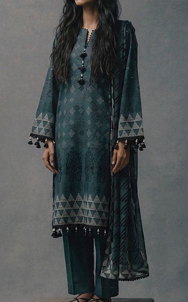 Bonanza Teal Lawn Suit | Pakistani Lawn Dress in USA- Image 1
