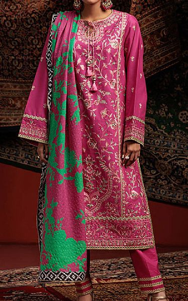 Bonanza Pink Cambric Suit | Pakistani Lawn Dress in USA- Image 1