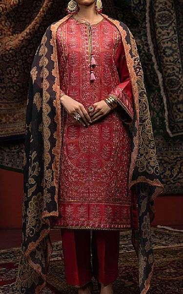 Bonanza Faded Red Cambric Suit | Pakistani Lawn Dress in USA- Image 1