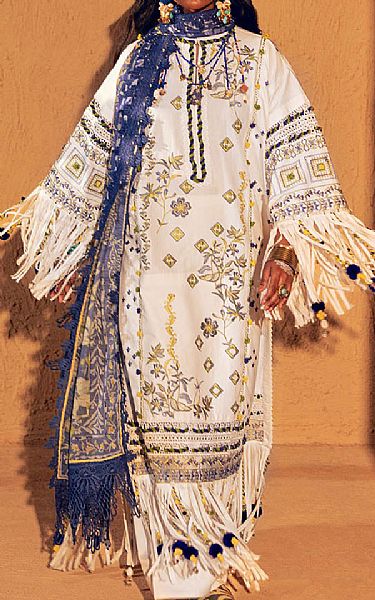 Bonanza White Cambric Suit | Pakistani Lawn Dress in USA- Image 1