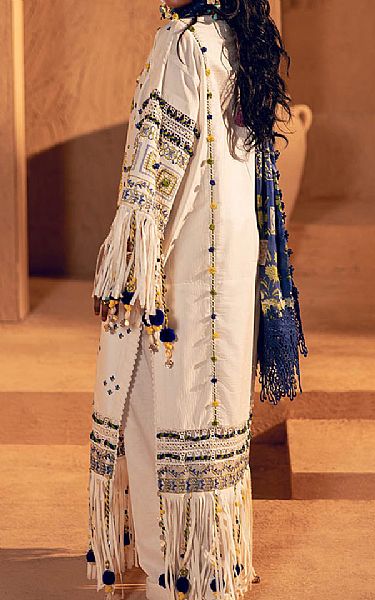 Bonanza White Cambric Suit | Pakistani Lawn Dress in USA- Image 2
