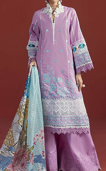 Bonanza Lilac Cambric Suit | Pakistani Lawn Dress in USA- Image 1