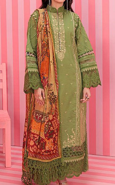 Bonanza Green Cambric Suit | Pakistani Lawn Dress in USA- Image 1