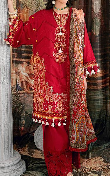 Bonanza Red Cambric Suit | Pakistani Lawn Dress in USA- Image 1