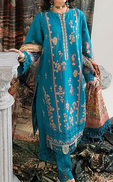 Bonanza Pacific Blue Cambric Suit | Pakistani Lawn Dress in USA- Image 1