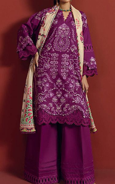 Bonanza Egg Plant Cambric Suit | Pakistani Lawn Dress in USA- Image 2