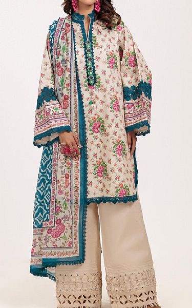 Bonanza Ivory Lawn Suit (2 pcs) | Pakistani Lawn Dress in USA- Image 1