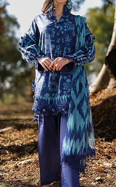 Bonanza Navy Blue Lawn Suit | Pakistani Lawn Dress in USA- Image 1