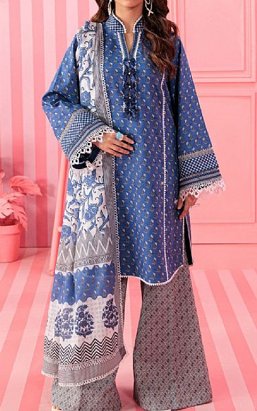 Bonanza Blue Lawn Suit | Pakistani Lawn Dress in USA- Image 1