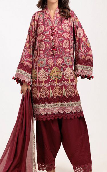 Bonanza Light Burgundy Lawn Suit | Pakistani Lawn Dress in USA- Image 1
