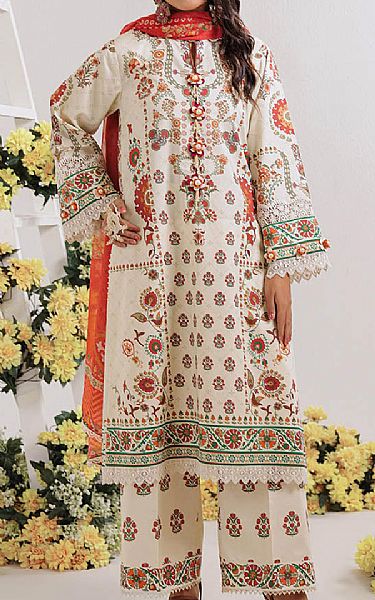 Bonanza Off White Lawn Suit | Pakistani Lawn Dress in USA- Image 1