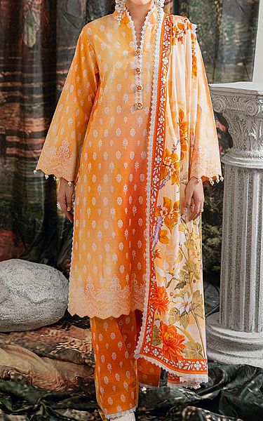 Bonanza Orange Lawn Suit | Pakistani Lawn Dress in USA- Image 1