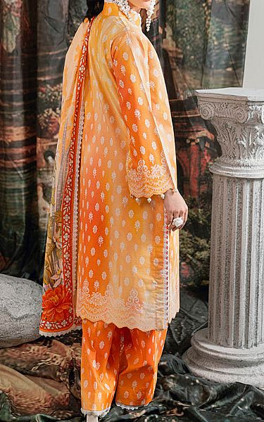 Bonanza Orange Lawn Suit | Pakistani Lawn Dress in USA- Image 2