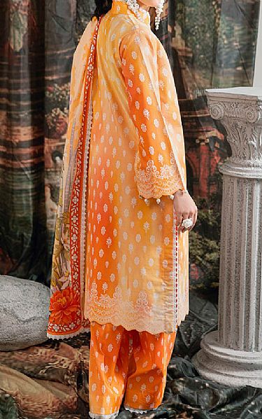 Bonanza Orange Lawn Suit | Pakistani Lawn Dress in USA- Image 2