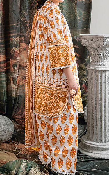 Bonanza White/Mustard Lawn Suit | Pakistani Lawn Dress in USA- Image 2