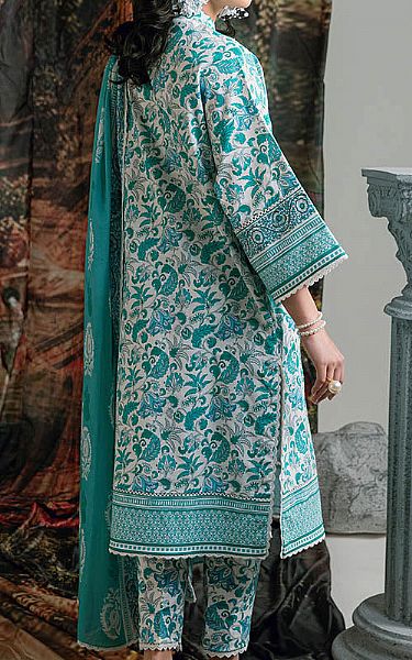 Bonanza White/Aqua Lawn Suit | Pakistani Lawn Dress in USA- Image 2
