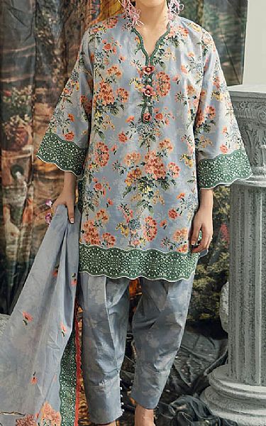 Bonanza Grey Lawn Suit | Pakistani Lawn Dress in USA- Image 1
