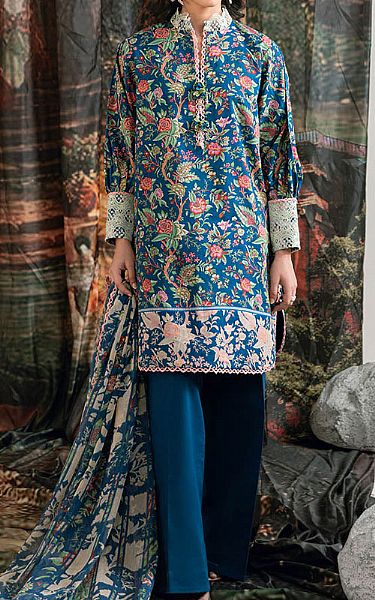 Bonanza Dark Blue Lawn Suit | Pakistani Lawn Dress in USA- Image 1