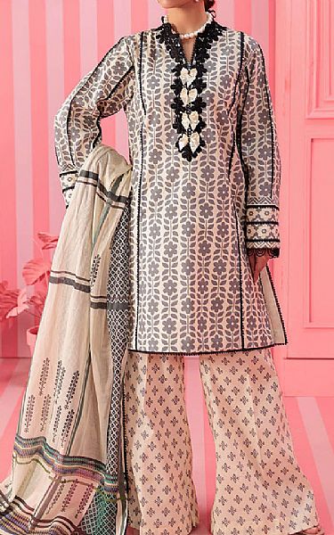 Bonanza Ivory/Black Lawn Suit | Pakistani Lawn Dress in USA- Image 1