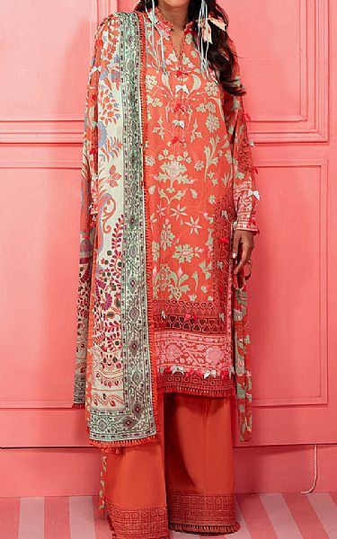 Bonanza Sunrise Orange Lawn Suit | Pakistani Lawn Dress in USA- Image 1