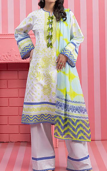 Bonanza Light Grey/Green Lawn Suit | Pakistani Lawn Dress in USA- Image 1