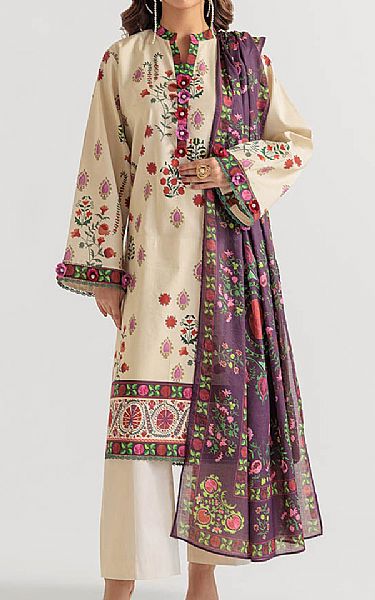 Bonanza Beige Lawn Suit | Pakistani Lawn Dress in USA- Image 1