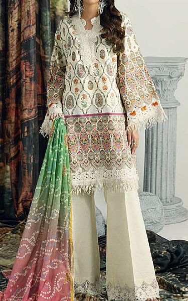 Bonanza Off White Lawn Suit (2 pcs) | Pakistani Lawn Dress in USA- Image 1
