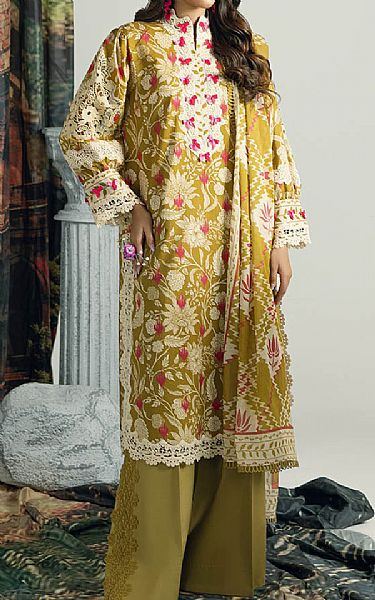 Bonanza Olive Green Lawn Suit (2 pcs) | Pakistani Lawn Dress in USA- Image 1