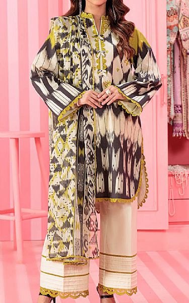 Bonanza Beige/Black Lawn Suit (2 pcs) | Pakistani Lawn Dress in USA- Image 1