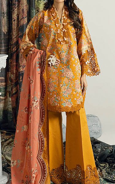 Bonanza Orange Lawn Suit (2 pcs) | Pakistani Lawn Dress in USA- Image 1