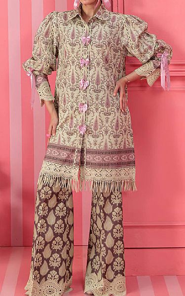 Bonanza Beige Lawn Suit (2 pcs) | Pakistani Lawn Dress in USA- Image 1
