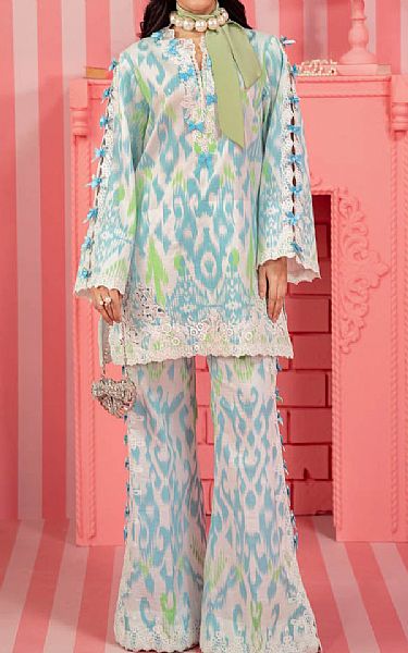 Bonanza Off White/Blue Lawn Suit (2 pcs) | Pakistani Lawn Dress in USA- Image 1