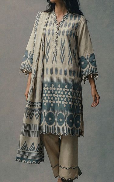 Bonanza Ivory Lawn Suit (2 Pcs) | Pakistani Lawn Dress in USA- Image 1