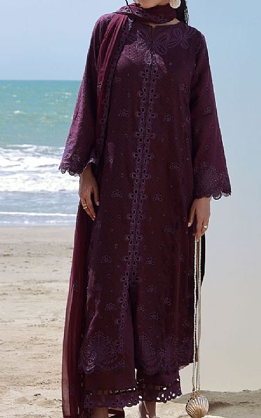 Buzzazi Plum Lawn Suit | Pakistani Lawn Dress in USA- Image 1