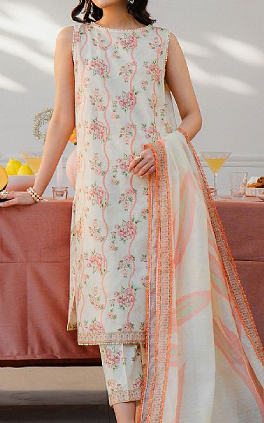 Buzzazi Off-white Lawn Suit | Pakistani Lawn Dress in USA- Image 1