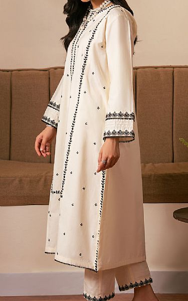 Buzzazi Off-white Cotton Suit (2 pcs) | Pakistani Winter Dresses in USA- Image 2