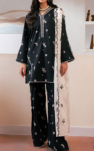 Buzzazi Charcoal Cotton Suit | Pakistani Winter Dresses in USA- Image 1