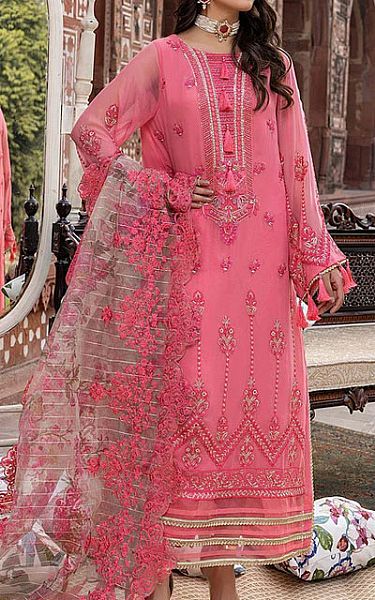 Brink Pink Chiffon Suit | Charizma Pakistani Chiffon Dresses