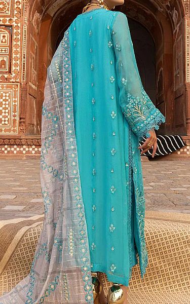 Charizma Turquoise Chiffon Suit | Pakistani Dresses in USA- Image 2