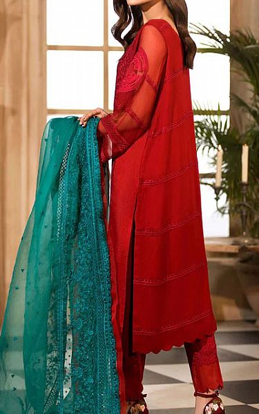 Red Chiffon Suit | Charizma Pakistani Chiffon Dresses