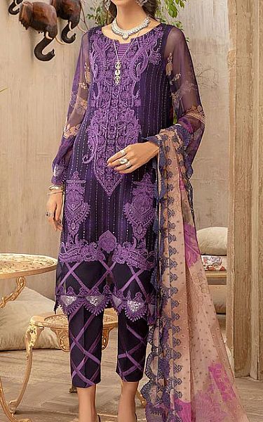 Charizma Indigo Chiffon Suit | Pakistani Dresses in USA- Image 1