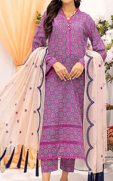 Charizma Hot Pink Lawn Suit | Pakistani Dresses in USA- Image 1