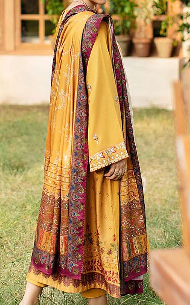 Cross Stitch Golden Yellow Cotton Suit | Pakistani Dresses in USA- Image 2