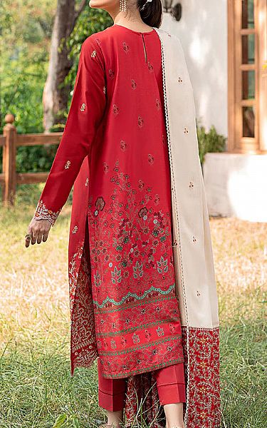 Cross Stitch Red Cotton Suit | Pakistani Winter Dresses- Image 2