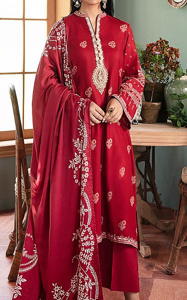 Cross Stitch Red Cotton Suit | Pakistani Dresses in USA- Image 1